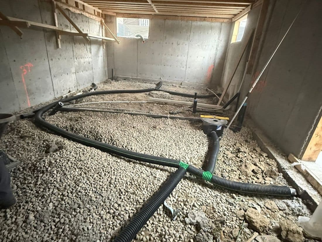 Basement prep and concrete