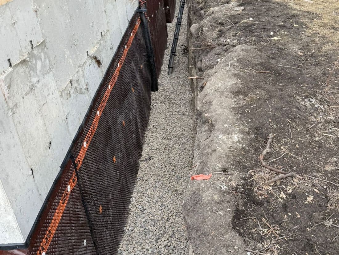 Dimple wrap foundation waterproofing