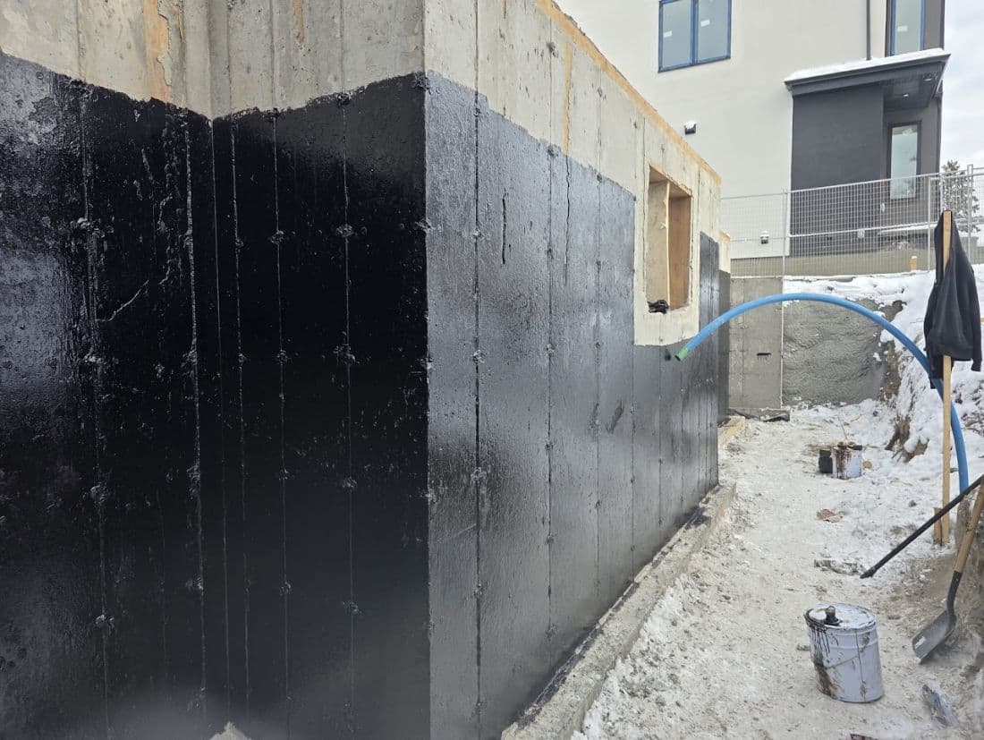 Poured foundation wall on a Calgary build